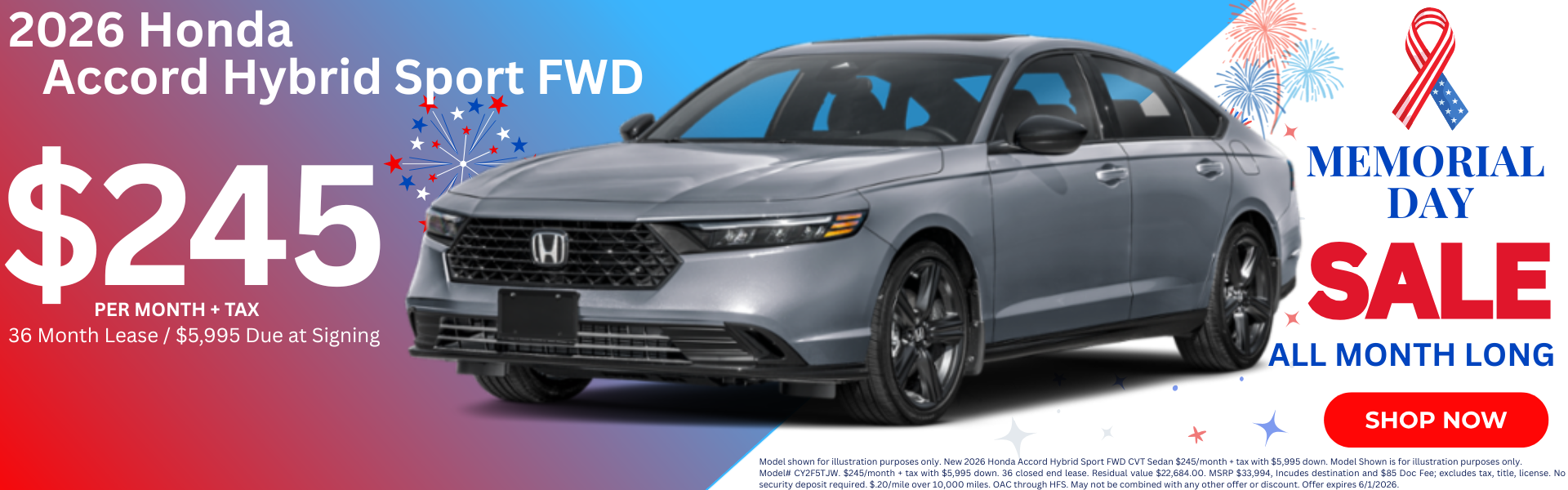 Best Honda Accord Hybrid Lease Deals in Riverside County
